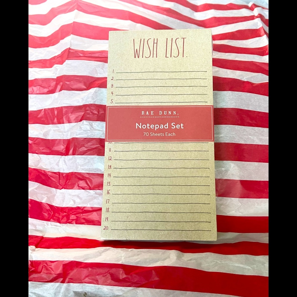 Rae Dunn “WISH LIST” & “GROCERIES” Notepads NWOT
